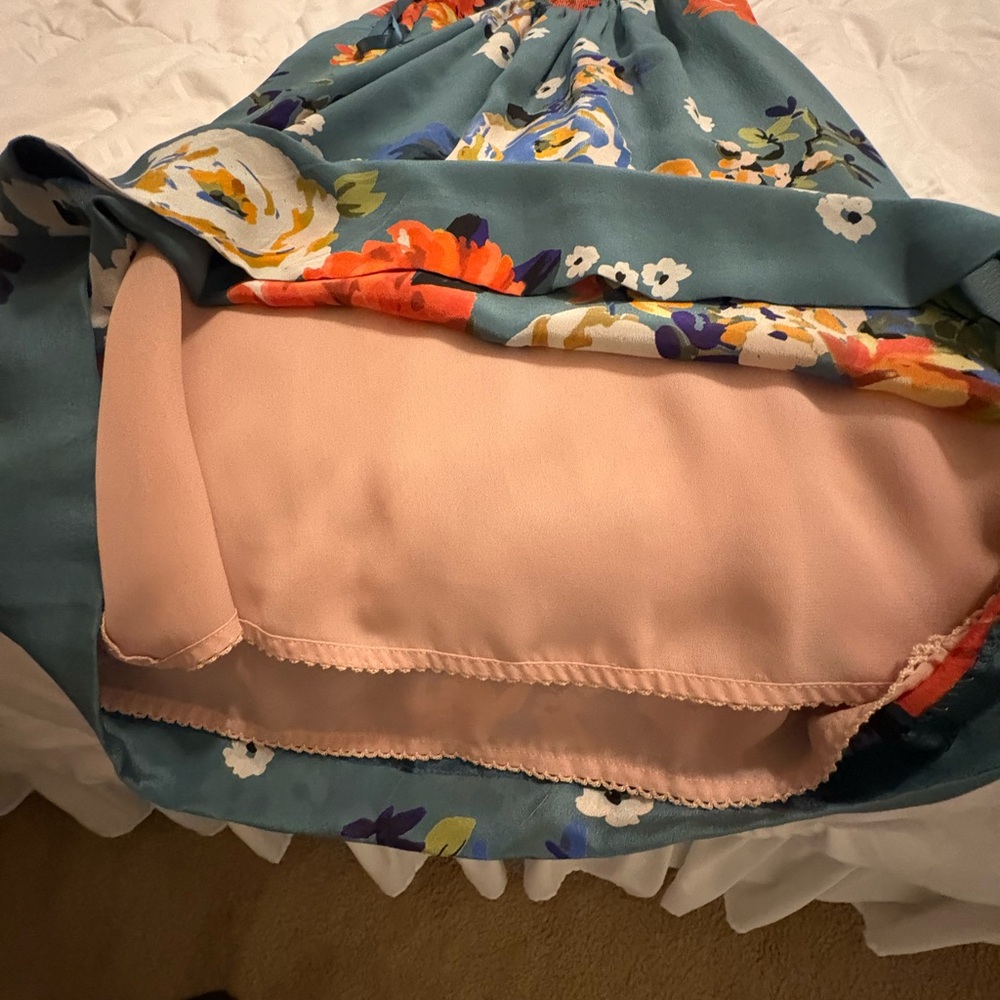 Moulinette Soeurs Teal Floral Dress - Picture 3 of 13